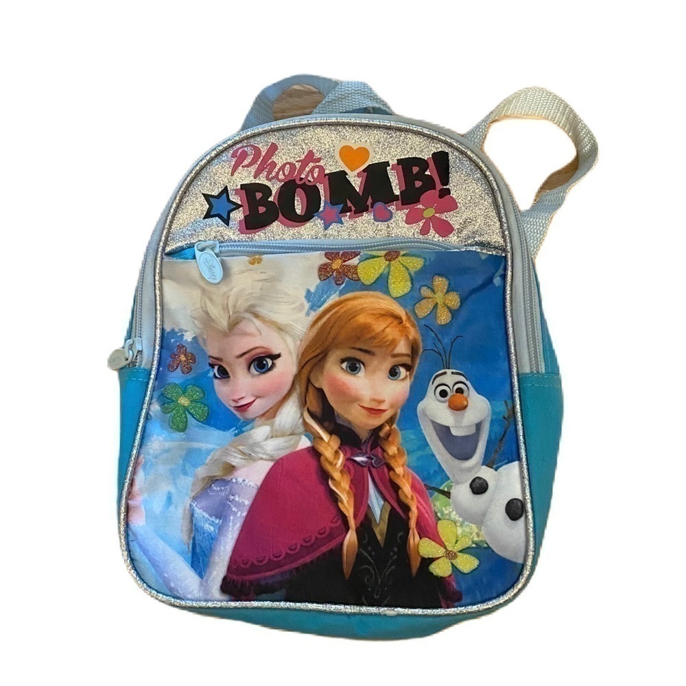 Frozen Mini Backpack Bag Book Bag Elsa Anna Olaf Blue Photo Bomb Blue Disney